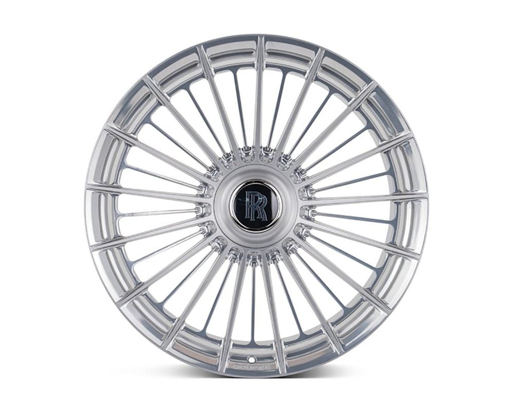 NOVITEC SP4 Forged Wheel Set (24x10) for RR51 Rolls Royce Cullinan Series I / Series II in Gloss Silver - Front View of Wheel
