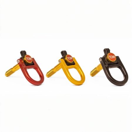 JCR Titanium Folding Tow Hook for 997 Porsche 911 Carrera, GTS, and S / GT2 and GT2 RS / GT3 and GT3 RS / Turbo and Turbo S