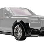 NOVITEC SPOFEC Overdose S2 Widebody Kit for RR51 Rolls Royce Cullinan Series II Installed on Black Cullinan, Front View - Kit Highlighted