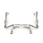 JCR Titanium Superlight Race Rear Silencer & Link Pipe Assembly for 982 Porsche 718 Boxster GTS 4.0 and Spyder / 718 Cayman GT4 and GTS 4.0 - Silenced Rear Silencer / Silenced Link Pipes / Polished Megaphone Tips
