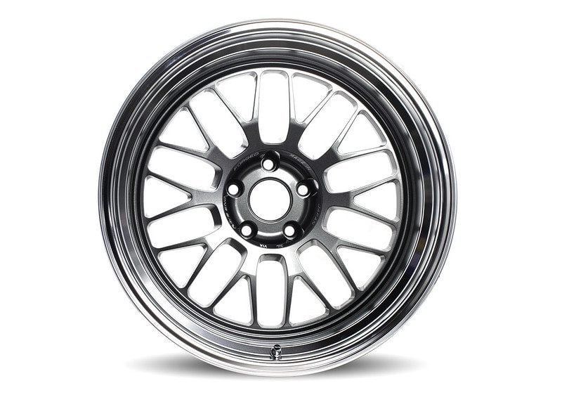 Volk Racing 21A Wheel in Dark Gunmetal/Diamond-Cut Rim - Front View of Wheel