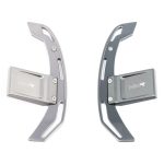 MMX Billet Aluminum Shift Paddles for BMW E-Chassis and F-Chassis Models (with M-Performance steering wheel) - Titanium Silver [left] and Dark Anthracite Grey [right] Paddles