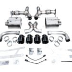 AWE Tuning SwitchPath Cat-Back Exhaust w/ Diamond Black Tips for C8 Corvette Z06 [3025-43906] - Top View of Components