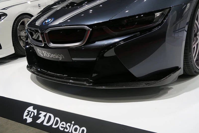 3DDesign Carbon Front Lip for I12 BMW I8 Installed