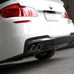 3DDesign Carbon Rear Diffuser for F1x BMW 5 Series (for quad tip exhaust) - Side Lower View