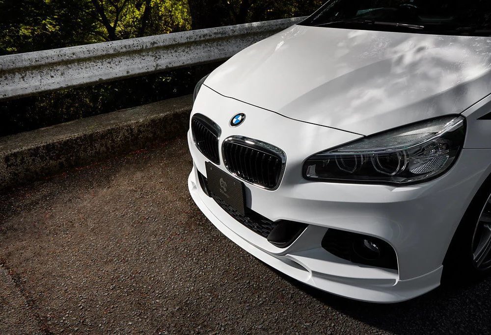 3DDesign Front Lip for F45 / F46 BMW 2 Series Active Tourer (pre-facelift) Installed - Close Right Side View