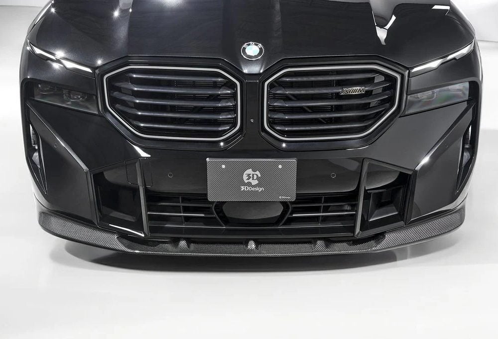 3DDesign Carbon Front Lip for G09 BMW XM Installed - Close Front View
