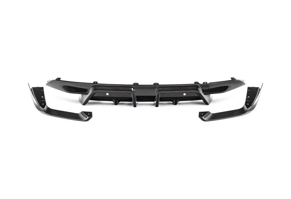 3DDesign Carbon Rear Diffuser Set for F95 BMW X5 M (facelift) - Front View of Each Piece