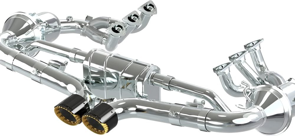 Capristo Valved Muffler w/ Sport Headers and Carbon Tips for 992 Porsche 911 GT3 & GT3 RS
