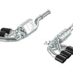 Capristo Triple-Valved Mufflers for W465 Mercedes-Benz G 63 with Black Chrome Tips - Front Side View of Mufflers