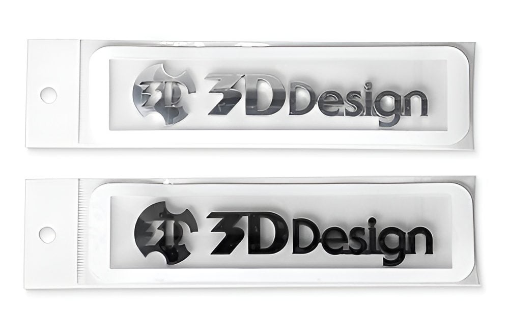 3DDesign Trunk Badge - Chrome Plated & Gloss Black Finishes