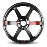 Volk Racing TE37 Saga SL Wheel in Pressed Graphite - Front View of Wheel