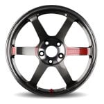 Volk Racing TE37 Saga SL Wheel in Pressed Graphite - Front View of Wheel