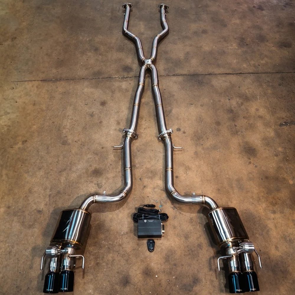 Valvetronic Designs Valved Sport Exhaust System for USC10 Lexus RC F - Front View of System