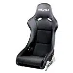 RECARO Dynamic Pole Position (ABE) Seat in Ambla Leather Black / Dinamica Suede Black - Front Side View of Seat