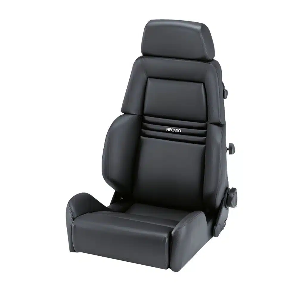 RECARO Expert Seat in Ambla Leather Black - Front Side View of Seat
