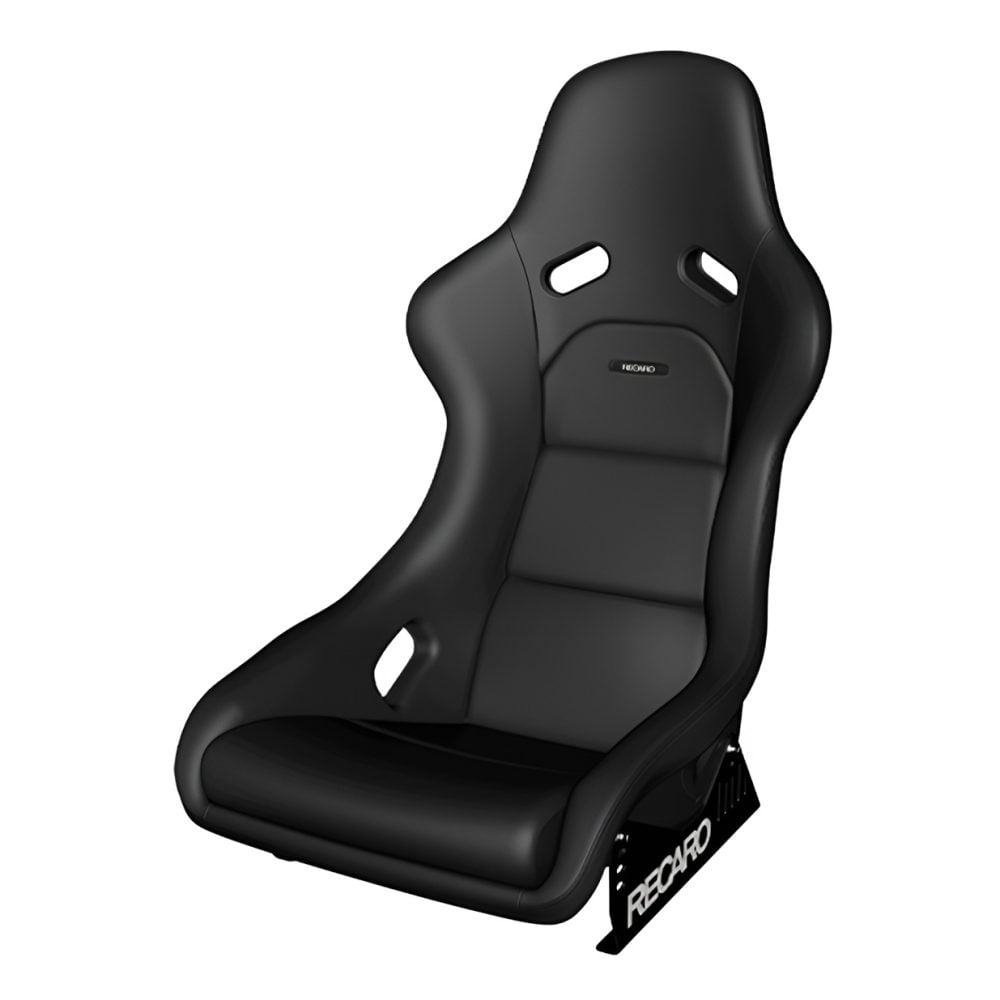 RECARO Classic Pole Position (ABE) Seat in Black Leather - Front Side View of Seat
