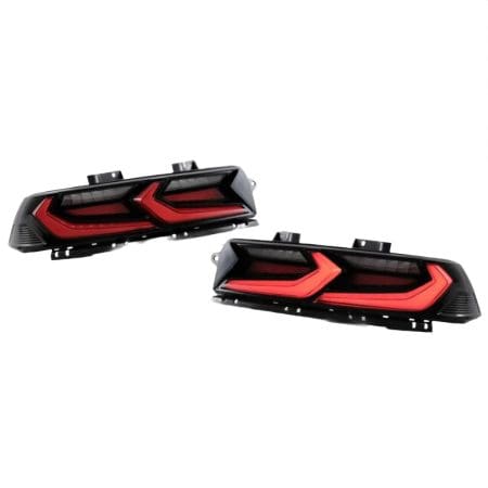 Auto Addict Gloss Black Velox LED Taillights w/ Red Lens for 5th Gen Chevrolet Camaro (facelift) [AA_CMR_TL_VLX_14]