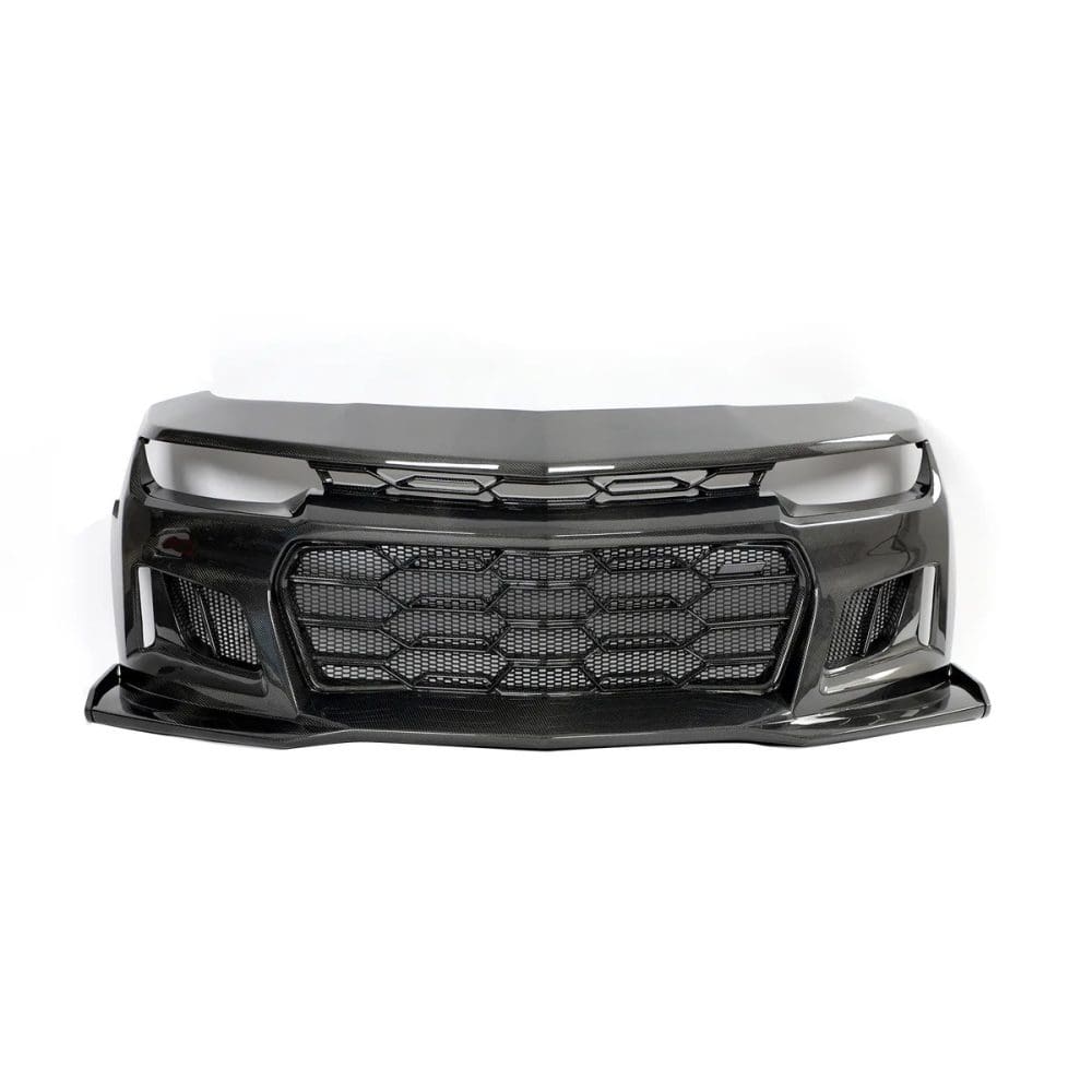 Auto Addict Carbon Black Panther Track Package Front Bumper Conversion for G5 Chevrolet Camaro LT, RS, SS, and ZL1