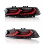 Auto Addict Gloss Black Velox LED Taillights w/ Red Lens for 5th Gen Chevrolet Camaro LS, LT, RS, SS, and ZL1 (pre-facelift)