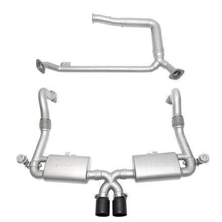 SOUL Performance Street Exhaust System with Dual Wall Tips for 982 Porsche 718 Boxster / Cayman [POR.718.STPKG.POT/POR.718.STPKG.BC]