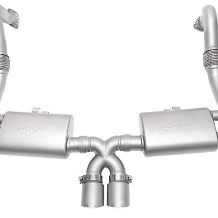 SOUL Performance Valved Exhaust System with Dual Wall Tips for 982 Porsche 718 Boxster / Cayman [POR.718.VES.POT/POR.718.VES.BC]