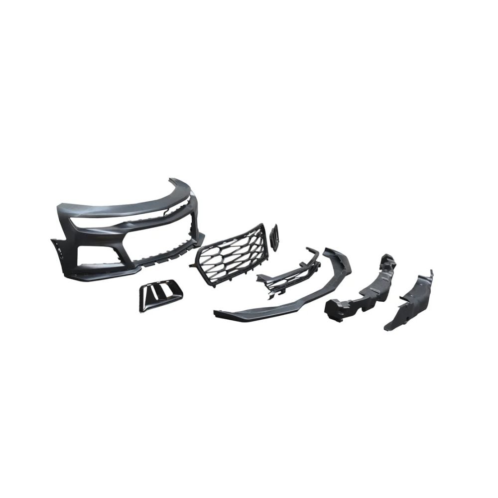 Auto Addict ZL1 Front Bumper Conversion for 6th Gen Chevrolet Camaro LS, LT, RS, and SS (pre-facelift) - Front Side Overview of Components