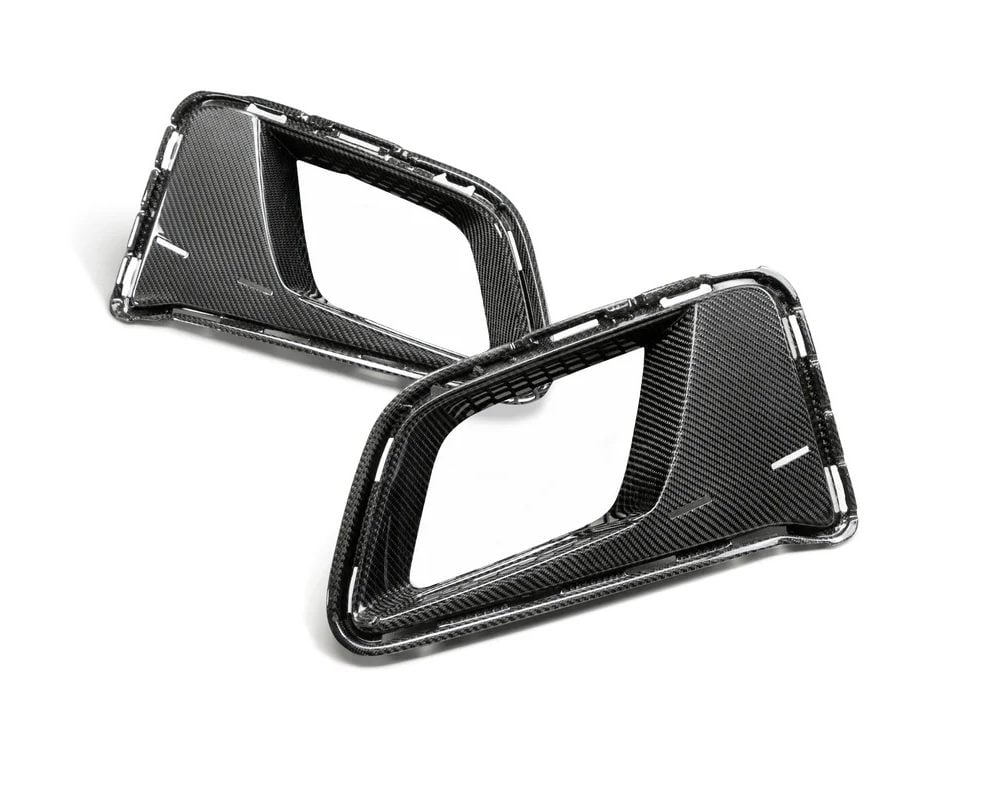 Auto Addict Carbon Front Bumper Air-Duct Bezels for 6th Gen Chevrolet Camaro ZL1 / ZL1 1LE - Front View of Pair