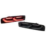 Auto Addict Gloss Black Umbra LED Taillights w/ Smoke Lens for 6th Gen Chevrolet Camaro LT, RS, SS, SS 1LE, ZL1, and ZL1 1LE (pre-facelift) - Front View of Pair