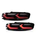 Auto Addict Gloss Black Velox LED Taillights w/ Red Lens for 6th Gen Chevrolet Camaro LT, LT1, RS, SS, SS 1LE, ZL1, and ZL1 1LE (pre-facelift) - Front View of Taillight Pair