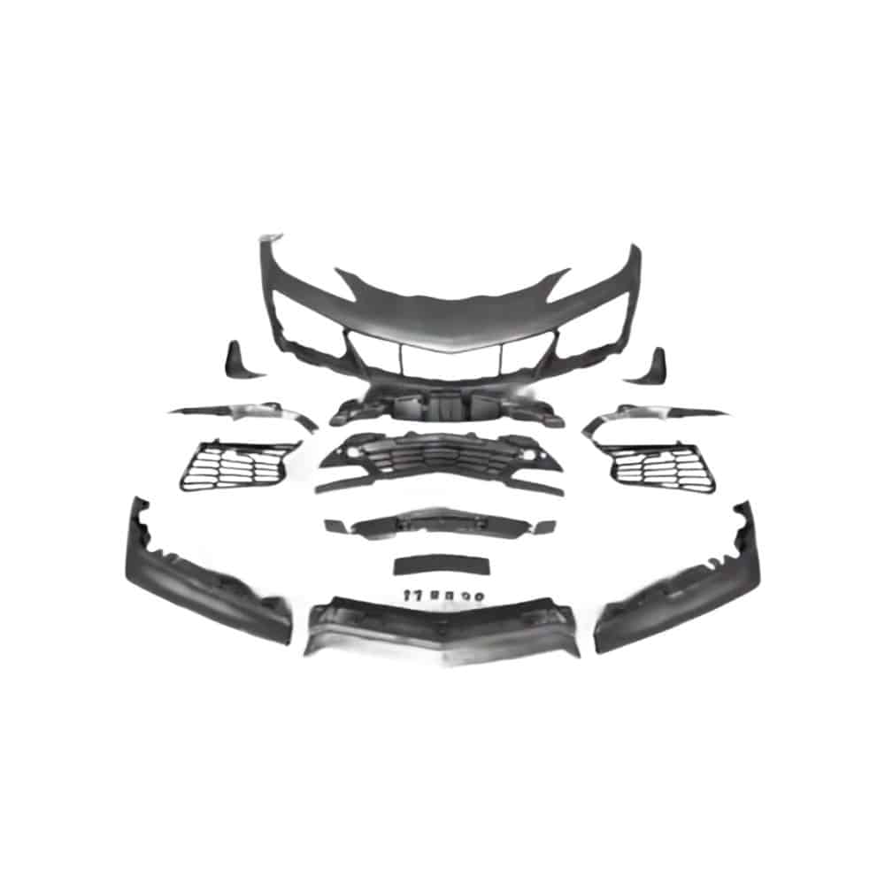 Auto Addict Z06 Front Bumper Conversion for C8 Chevrolet Corvette Stingray - Upper Front View of Components