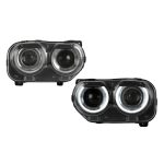 Auto Addict OEM Replica LED Headlights for LA Dodge Challenger (facelift) - Front View of Pair