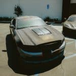 Auto Addict Aluminum GT500 Style Hood for S197 II Ford Mustang V6 / GT / GT500 Installed on Car - Front Side View of Car