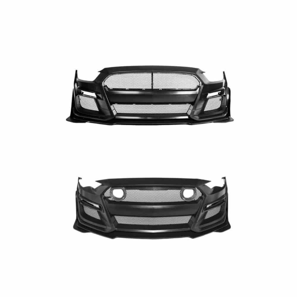 Auto Addict GT500 Front Bumper Conversion Kit for S550 Ford Mustang EcoBoost / GT / V6 - With and Without Upper Grille Light