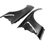 Auto Addict Black Aluminum GT350 Style Front Fenders for S197 II Ford Mustang V6 / GT / GT500 - Front Side View of Pair