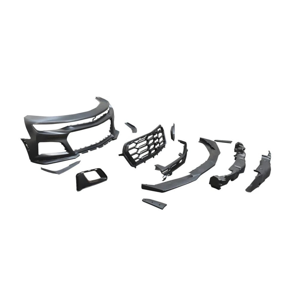 Auto Addict ZL1 1LE Front Bumper Conversion for 6th Gen Chevrolet Camaro LS, LT, RS, and SS (pre-facelift) - Front Side Overview of Components