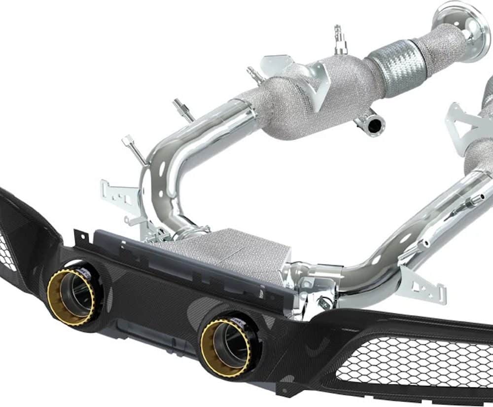 Capristo Twin Tailpipe Carbon Fiber Conversion w/ Sports Cats for F171 Ferrari 296