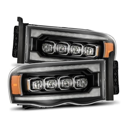 AlphaRex NOVA-Series LED Projector Black Headlights for BR, DR and DH Dodge Ram [AHL-DR02-N-B]