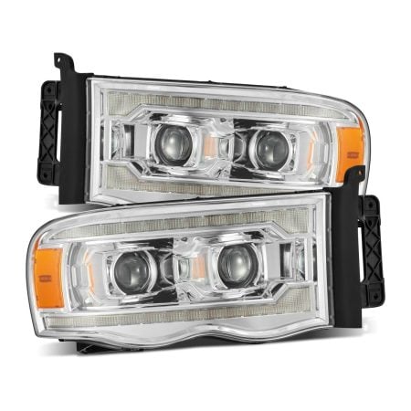 AlphaRex PRO-Series Halogen Projector Chrome Headlights for BR, DR and DH Dodge Ram [AHL-DR02-P-S-C]