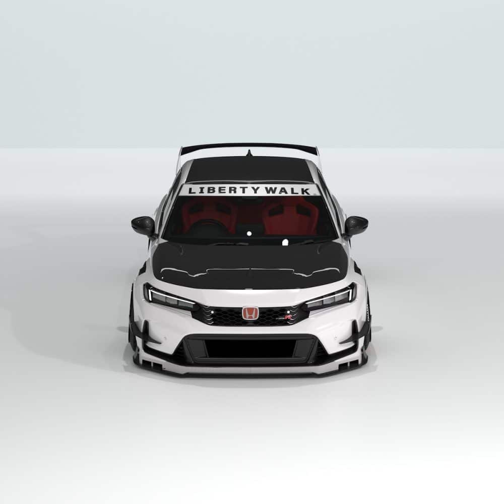 Liberty Walk LB-Nation for FL5 Honda Civic Type R - Top Front View