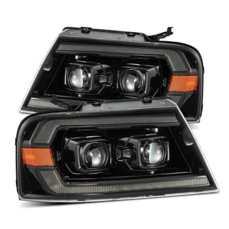 AlphaRex LUXX-Series LED Projector Alpha-Black Headlights for P221 Ford F150 / Lincoln Mark LT [AHL-FF04-PL-SA-FLB]