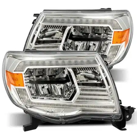 AlphaRex LUXX-Series LED Crystal Chrome Headlights for N200 Toyota Tacoma [AHL-TT05-L-SA-C/AHL-TT05-L-SA-C-DRL]