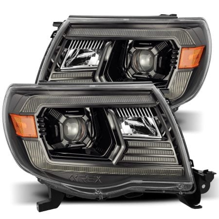AlphaRex PRO-Series Halogen Projector Alpha-Black Headlights for N200 Toyota Tacoma [AHL-TT05-P-S-LB-DRL/AHL-TT05-P-S-LB]