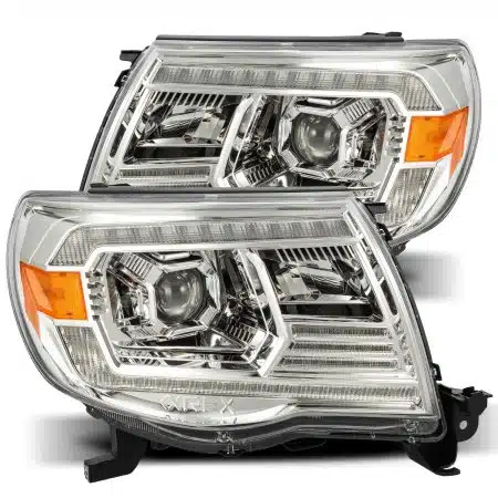 AlphaRex PRO-Series Halogen Projector Chrome Headlights for N200 Toyota Tacoma [AHL-TT05-P-S-C-DRL/AHL-TT05-P-S-C]