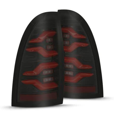 AlphaRex LUXX-Series LED Black-Red Tail Lights for N200 Toyota Tacoma [RTL-TT05-SA-RR-LBS]
