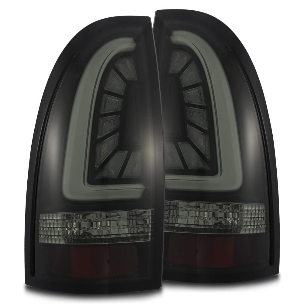 AlphaRex PRO-Series LED Jet Black Tail Lights for N200 Toyota Tacoma [ATL-TT05-W-LBS]