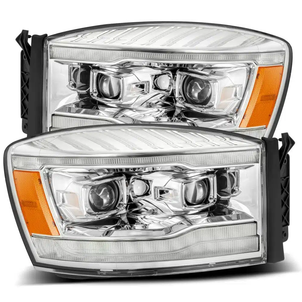 AlphaRex LUXX-Series LED Projector Chrome Headlights for DS / DE Dodge Ram [AHL-DR06-PL-SA-C]