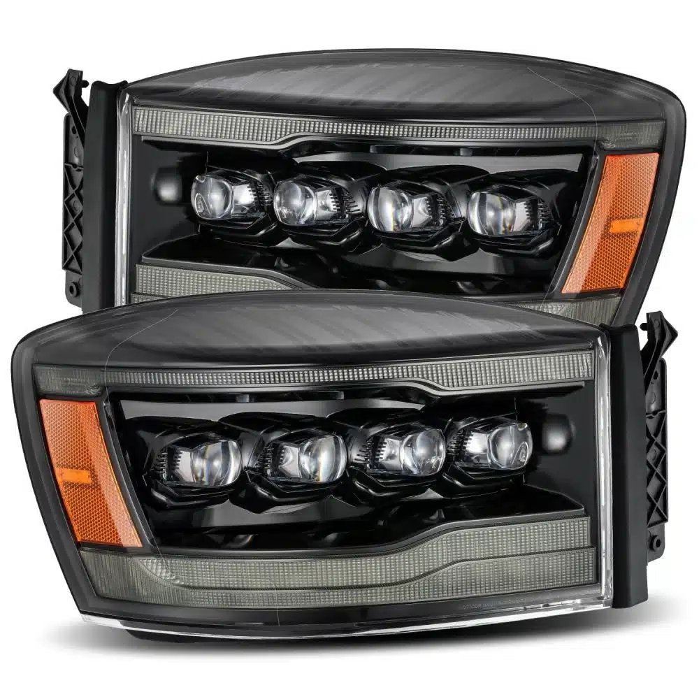 AlphaRex NOVA-Series LED Projector Alpha-Black Headlights for DS / DE Dodge Ram [AHL-DR06-N-LB]