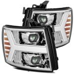 AlphaRex LUXX-Series LED Projector Chrome Headlights for GMT900 Chevrolet Silverado [AHL-CL07-PL-SA-C]