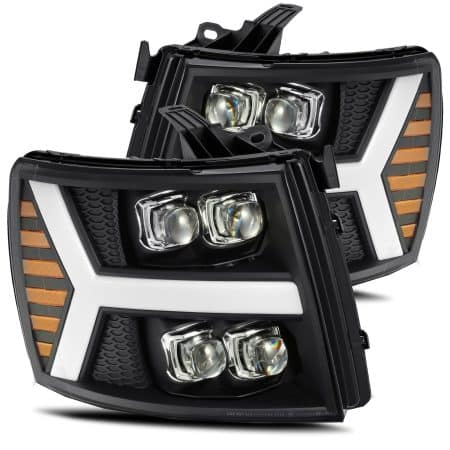 AlphaRex NOVA-Series LED Projector Black Headlights for GMT900 Chevrolet Silverado [AXHL-CL07-PPTS-LED-B-A]